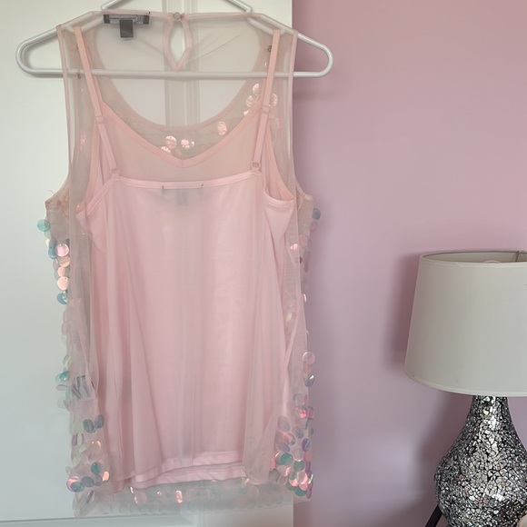 INC peachy pink paillette top🦄💖🦄 - Picture 8 of 8